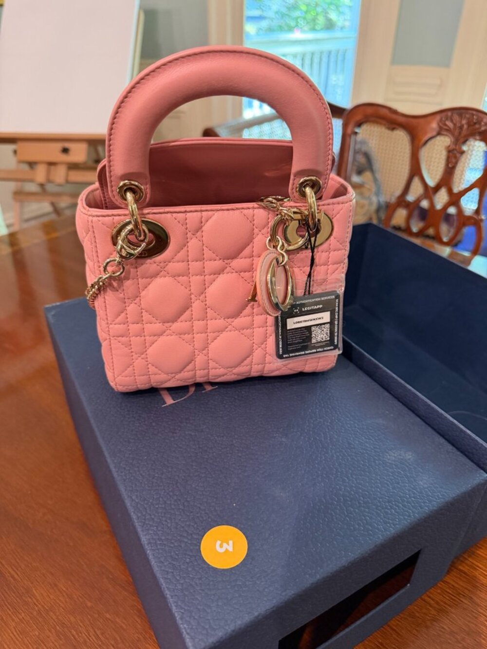 Dior Mini Lady Dior Pink Cannage Leather Bag